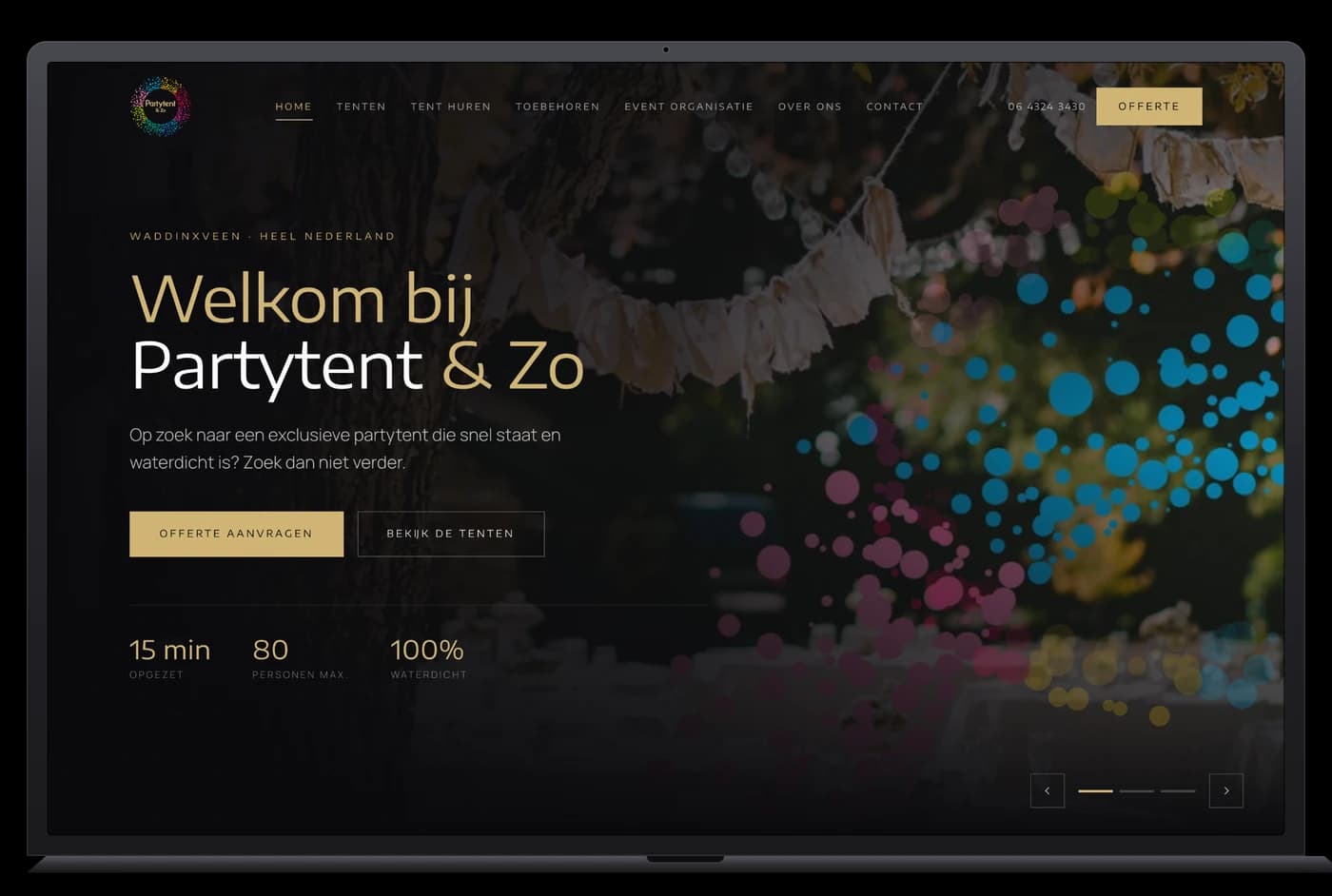 Partytent & Zo op laptop en mobiel