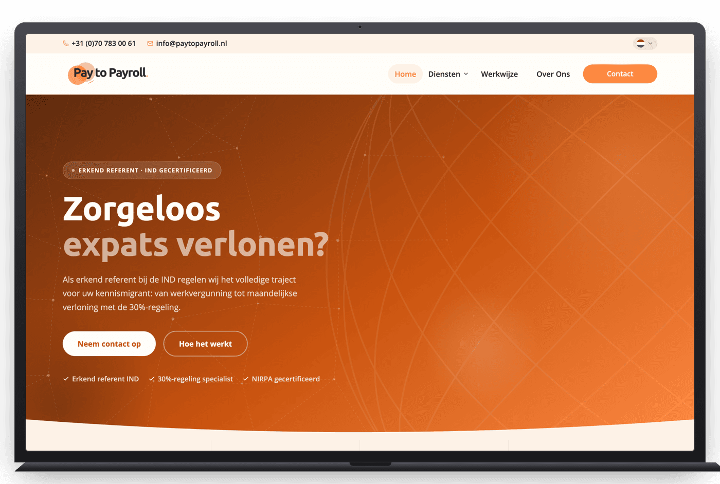 Pay to Payroll op laptop en mobiel