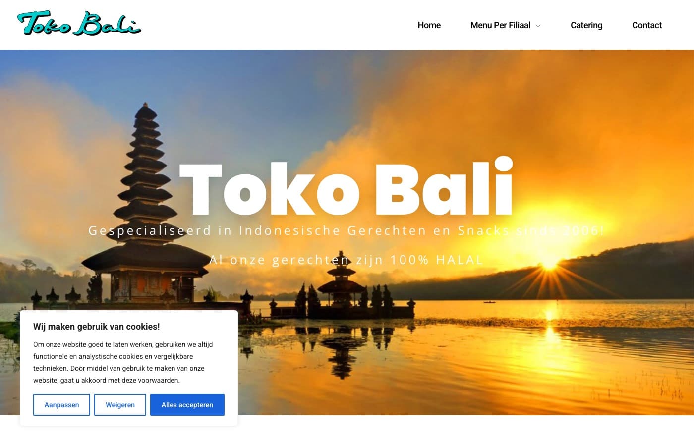 Website van Toko Bali