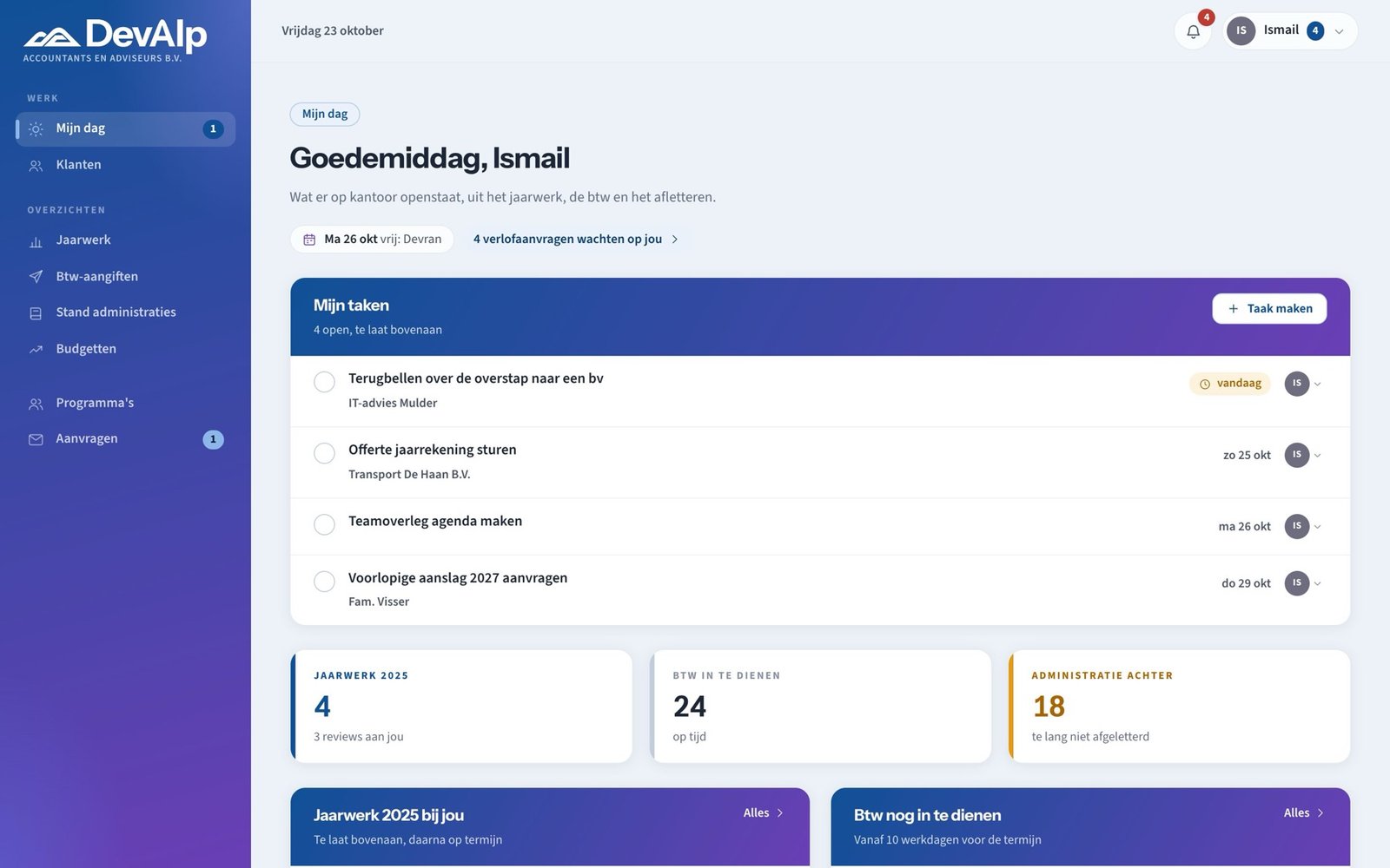 Mijn dag in de kantoorapp van DevAlp